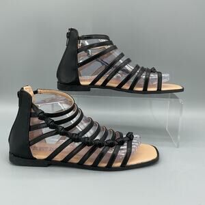 NEW Journee Collection Women’s Petrra Strappy Gladiator Sandals Black Size 8
